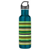 Witte staafjes met fijne groene streep waterfles  (Voorkant)