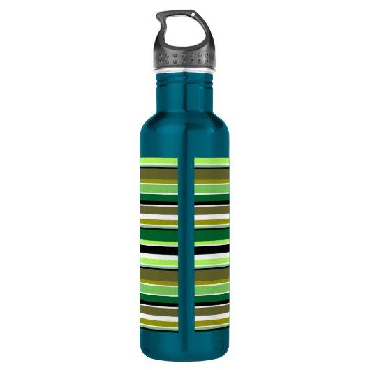 Witte staafjes met fijne groene streep waterfles  (Achterkant)