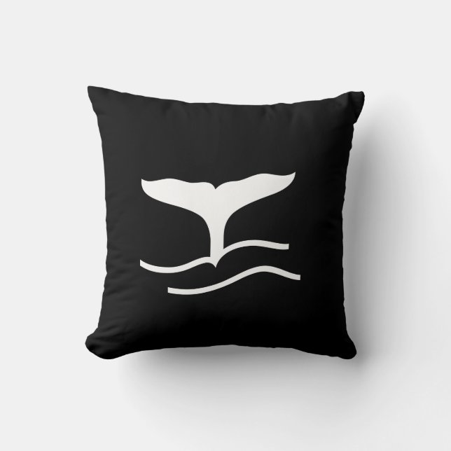 witte staart op blauwgroen blauwe kussen (Voorkant)