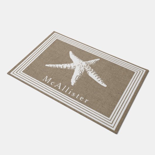 Witte staarten, Lijst en Faux Burlap Deurmat (Schuin)