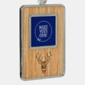 Witte staartenkop Hout Verzilverd Kader Ornament (Rechts)