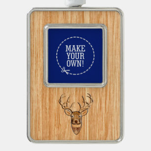 Witte staartenkop Hout Verzilverd Kader Ornament