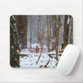 witte staartherten in de sneeuw muismat (Met muis)