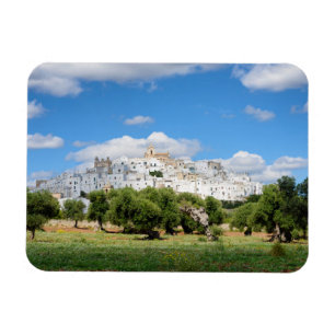 Witte stad Ostuni, Puglia rechthoekige magneet