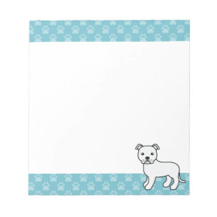Witte Staffordshire Bull Terrier Honden Tekening Notitieblok