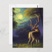  Witte Stag Deer Briefkaart (Voorkant / Achterkant)