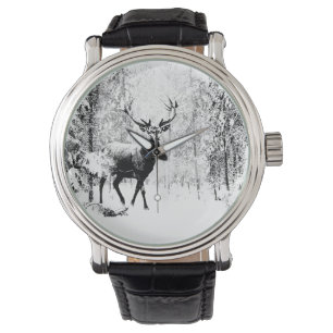  Witte Stag Deer Horloge