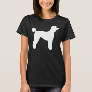 Witte standaard poedel silhouet S T-shirt