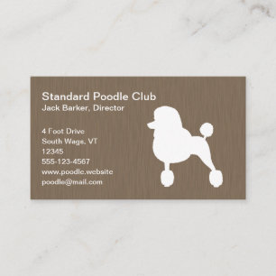 Witte Standaard Poodle Silhouet Visitekaartje