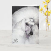 Witte StandaardPoedel 1 23 10 Kaart (Gele Bloem)