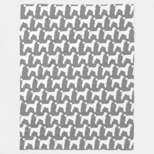 Witte standaardportaaldog Silhouettes Pattern Grey Fleece Deken