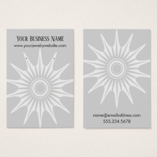 Witte Starburst, grijze displaykaart voor oorbelle Visitekaartje