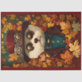 Witte Steampunk Whimsy Schattigee Hond T1 Decoupag Tissuepapier (Voorkant)