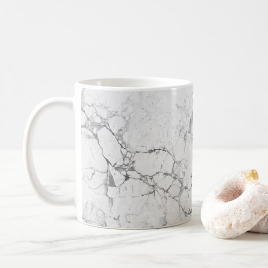 Witte steen textuur koffiemok (Met donut)