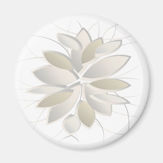 witte steenbladen magneet (Voorkant)