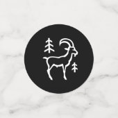 Witte Steenbok Geit Astrologie Dierenriem Teken /  Confetti (Kleine voorkant)