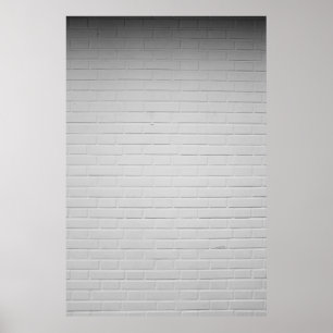 Witte steenwand poster