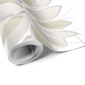 witte stenen bloemblaadjes cadeaupapier (Rol Hoek)