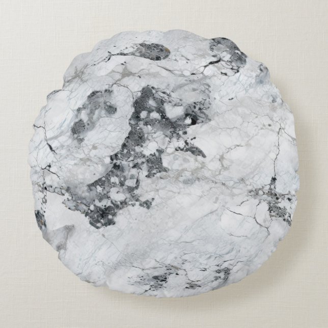 Witte Stenen Texturen Design Series 5 Rond Kussen (Voorkant)