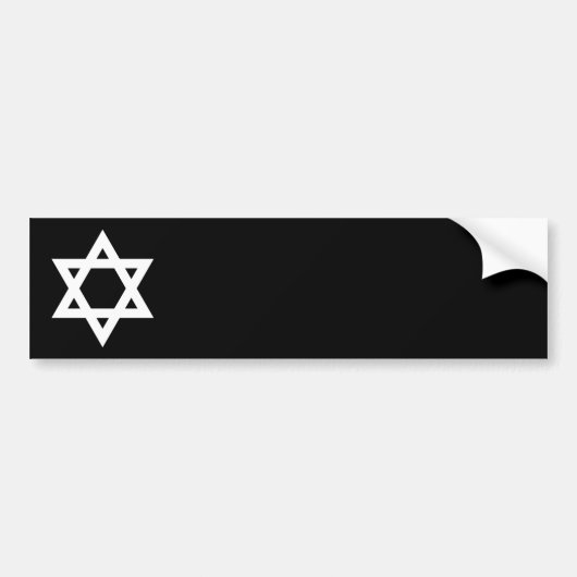 Witte Ster van David Bumpersticker (Voorkant)
