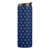 Witte ster van David Navy Blue Thermosbeker (Gedraaid links)