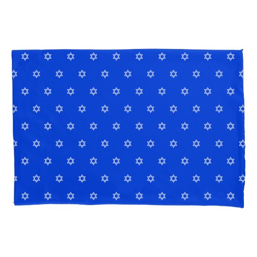 Witte ster van David Royal Blue Kussensloop (Voorkant)