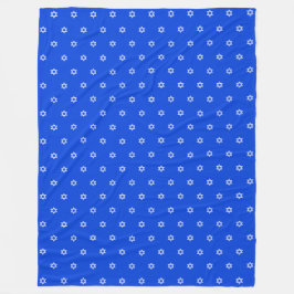 Witte ster van David Royal Blue Single Bedcover Fleece Deken