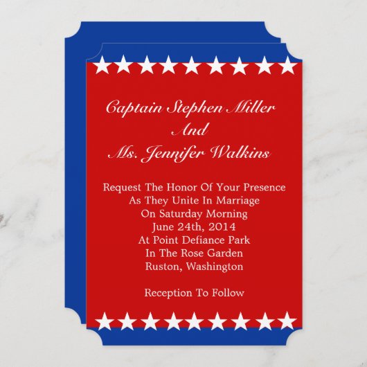 Witte sterren bruiloft uitnodiging (Voorkant / Achterkant)