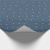 Witte sterren op blauw cadeaupapier (Hoek)