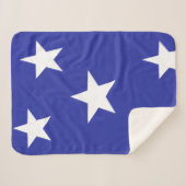 Witte sterren op blauw sherpa deken (Voorkant (horizontaal))