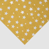 Witte sterren op kleurengoud tissuepapier (Detail)