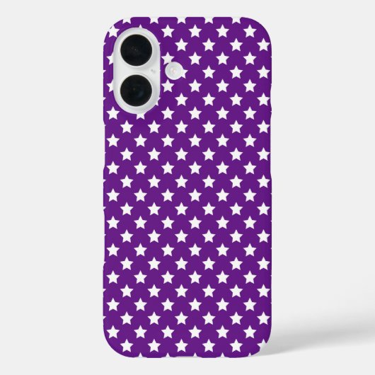 Witte sterren op paars Case-Mate iPhone case (Achterkant)