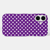 Witte sterren op paars Case-Mate iPhone case (Achterkant (horizontaal))