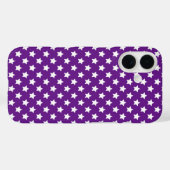 Witte sterren op Paarse Case-Mate iPhone Case (Achterkant (horizontaal))