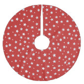 Witte sterren op rood kerstboom rok (Voorkant)