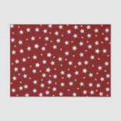 Witte sterren op rood patroon tissuepapier (Voorkant)