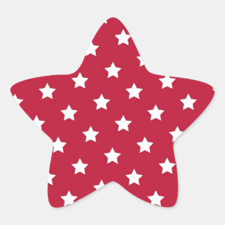 Witte sterren op rood ster sticker