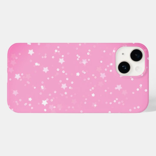 Witte sterren op roze Case-Mate iPhone case (Achterkant (horizontaal))