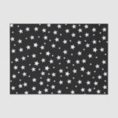 Witte sterren op zwart tissuepapier (Voorkant)