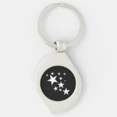 Witte Sterren Star-Pattern-Design Kostuum Gift Sleutelhanger (Voorkant)