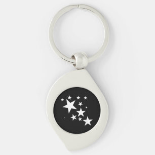 Witte Sterren Star-Pattern-Design Kostuum Gift Sleutelhanger