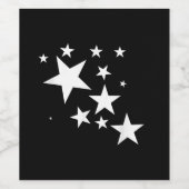 Witte Sterren Star-Pattern-Design Kostuum Gift Wijn Etiket (Enkel label)