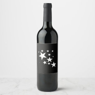 Witte Sterren Star-Pattern-Design Kostuum Gift Wijn Etiket