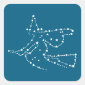 Witte sterrenheks Halloween Vierkante Sticker (Voorkant)