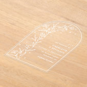 Witte Sterrenhemel Boog Bloemenkleed Bruiloft Acryl Uitnodigingen (Laagn)