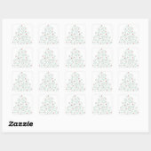 Witte Sticker met kerstbomen (Vel)