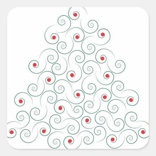 Witte Sticker met kerstbomen (Voorkant)