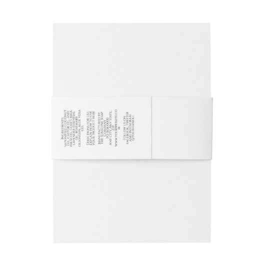 Witte stijl zeep buikband uitnodigingen wikkel (Achterkant Voorbeeld)