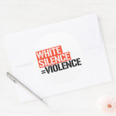 Witte stilte is geweld ronde sticker (Envelop)