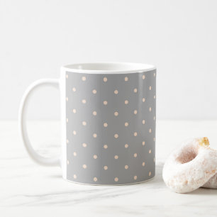 Witte Stip Grijze Achtergrond Elegante Stippen Ges Koffiemok